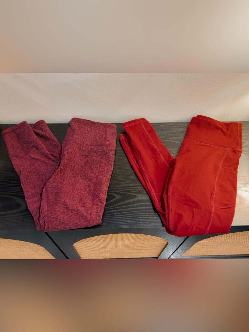 Victoria's Secret Red and Maroon Leggings pair/duo